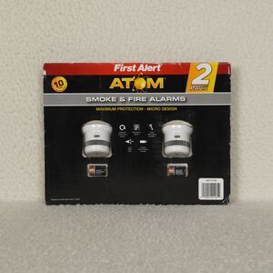 First Alert Atom Micro-Photoelectric Smoke & Fire Alarms 2-Pack 10 Year Sealed